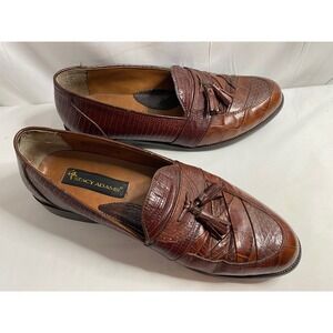 Stacy Adams Genuine Snake And Leather Upper Men's Dress Shoes brown Size 9.5